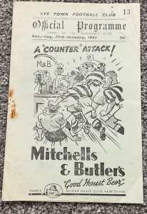 Lye Town v Brierley Hill (Birmingham League) 1950/51  for sale on Ebay