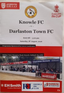 2026/27 Knowle v Darlaston Town FA Cup programme for sale on Ebay