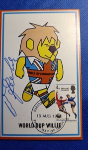 1966 World Cup Willie FDC postcard, Signed Ewe Seeler, West Germany forward, for sale on Ebay