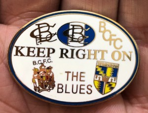 RARE BIRMINGHAM CITY THE BLUES KEEP RIGHT ON LARGE ENAMEL PIN BADGE for sale on Ebay