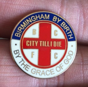 RARE BIRMINGHAM CITY BCFC BY THE GRACE OF GOD ENAMEL PIN BADGE for sale on Ebay