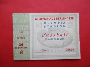 Italy v Norway-Olympic Games Football Ticket -1936 for sale on Ebay