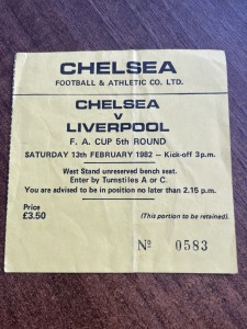 1981/82 CHELSEA V LIVERPOOL - TICKET - FA CUP 5TH RD. for sale on Ebay