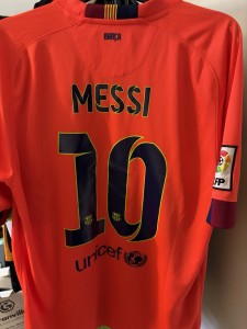 Messi Barcelona Away Shirt Large for sale on Ebay
