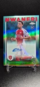 Ethan Nwaneri Topps Chrome UEFA 2024/25 Rookie RC Auto Autograph /199 Arsenal for sale on Ebay