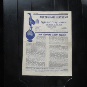 1957/58 TOTTENHAM HOTSPUR v BOLTON WANDERERS 12th March 1958 for sale on Ebay