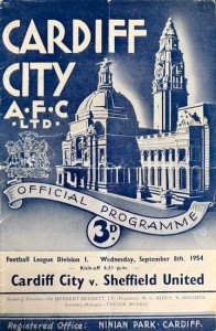 Cardiff City v Sheffield United Div 1 1954/55 for sale on Ebay