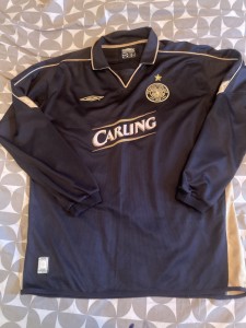 Celtic FC 2003 2004 Away Football Shirt Men L Black Magic Umbro Carling Vintage for sale on Ebay