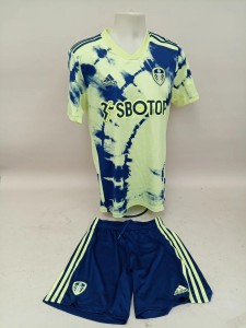 Adidas Leeds United 2022/23 Away Kit Shirt Shorts Yellow Blue Adult Size Small for sale on Ebay
