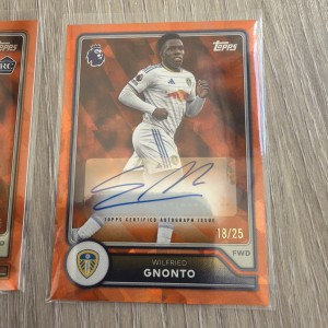 2026-27 Topps Flagship PL Wilfried Gnonto Auto /25 parallel orange #BA-WG Leeds for sale on Ebay