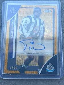 Topps Chrome Premier League Faustino Asprilla Newcastle Autographs Auto /50 for sale on Ebay