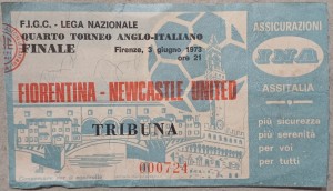 RARE Football Ticket Fiorentina v Newcastle United Anglo Italian Cup Final 1973 for sale on Ebay