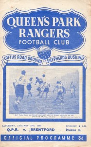QUEENS PARK RANGERS V BRENTFORD DIVISION 2 27/1/1951 for sale on Ebay