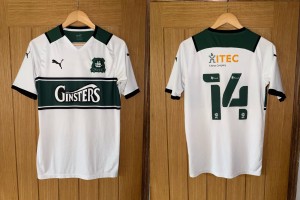 Plymouth Argyle Number 14 Away Football Shirt 2021-22 Size Medium for sale on Ebay