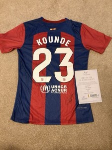 Signed kounde Barcelona shirt with COA for sale on Ebay