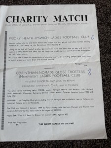 Ipswich Ladies V Corinthians Manchester Football Programme Charity Match 1960s for sale on Ebay