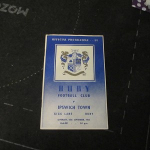 Bury v Ipswich Div 2 1954/5 for sale on Ebay