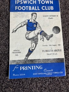 Ipswich Town V Plymouth Argyle Div 3 South Football Programme 26/8/1950 for sale on Ebay