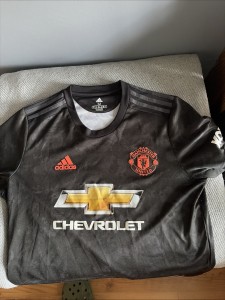 adidas Manchester United Football T-Shirt Medium Black for sale on Ebay