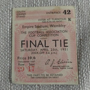 TICKET STUB-FA CUP FINAL 1931- WEST BROMWICH ALBION V BIRMINGHAM CITY- WEMBLEY for sale on Ebay