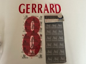 Liverpool shirt GERRARD 8 player size nameset red 2006-2007 official lextra for sale on Ebay