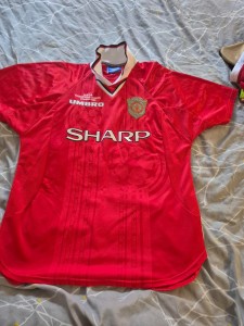 Manchester United 1999 Champions League Winners Shirt Umbro #7 BEST Men's L EXCE for sale on Ebay