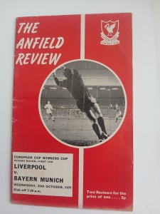 1971/2 LIVERPOOL v BAYERN MUNICH   CUP WINNERS CUP 2nd Round for sale on Ebay
