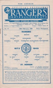 SCOTTISH FOOTBALL PROGRAMME GLASGOW RANGERS V ST.MIRREN 1948-49 for sale on Ebay
