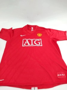 Manchester United 2007 09 Home Shirt Nike AIG Red Size L for sale on Ebay