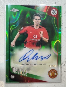 2025/26 Topps Chrome GARY NEVILLE MANCHESTER UNITED AUTO 93/99 GREEN REFRACTOR for sale on Ebay