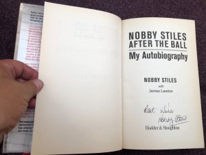 Football book Manchester United Nobby Stiles After the Ball autograph for sale on Ebay