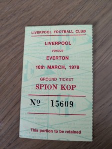 Liverpool v Everton 1979 Match Ticket. Spion Kop. for sale on Ebay