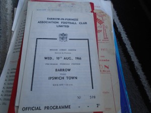 BARROW V IPSWICH TOWN 1966 FRIENDLY for sale on Ebay