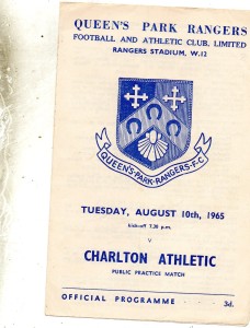 QUEENS PARK RANGERS V CHARLTON ATHLETIC FRIENDLY 10/8/1965 for sale on Ebay