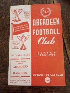 Aberdeen Vs. Rangers Football Programme 24th November 1956 for sale on Ebay