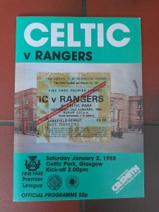 celtic v rangers 2nd Jan 1988 program &ticket stub  for sale on Ebay