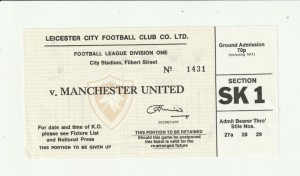 1976/77 LEICESTER CITY v MANCHESTER UNITED (Complete UNUSED Match Ticket) VGC for sale on Ebay