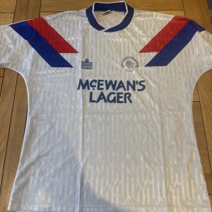 RANGERS 1990-92 AWAY FOOTBALL SHIRT 46 inch ADULT ADMIRAL  VINTAGE for sale on Ebay