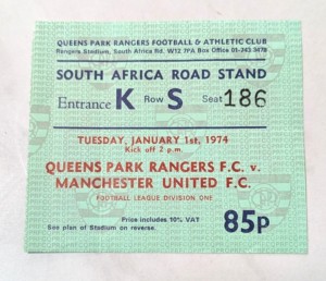 Queens Park Rangers QPR v Manchester United Man Utd 1973/74 Match Ticket for sale on Ebay
