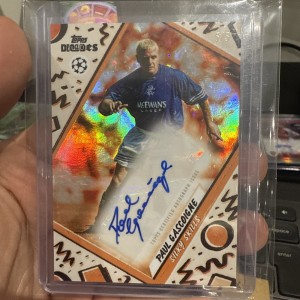 Topps Decades Paul Gascoigne Silky Skills 5/5 Autograph Rangers Legend! for sale on Ebay