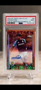 🔥 2024-25 Topps Chrome UCC Ian Maatsen Rose Gold Starball Auto 1/1 PSA 9 Villa for sale on Ebay