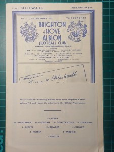 Brighton v Millwall 1951 Vintage Football Programme 22/12/1951 Div 3 South for sale on Ebay