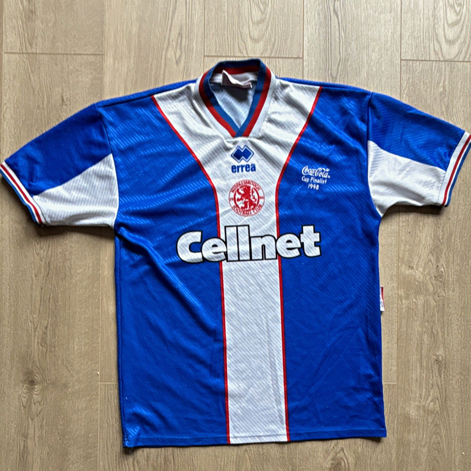 Erreà Middlesbrough Away Shirt Only Adults M Blue Short Sleeve Cellnet 1998 for sale on Ebay