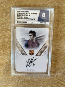 2025-26 Futera FC Barcelona Platinum David Villa Paragon Auto /04 for sale on Ebay