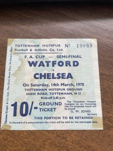 1969/70 Watford V Chelsea - Ticket - Fa Cup Semi Final for sale on Ebay