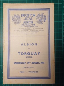 Brighton v Torquay United 1951 Vintage Football Programme 29/08/1951 Div 3 South for sale on Ebay