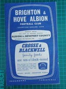 Brighton v Newport County 1955 FA Cup Programme 19/11/1955 R1 Goldstone for sale on Ebay