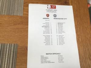 ARSENAL MANCHESTER CITY CHARITY SHIELD PRINCIPALITY STADIUM AUG 2026 TEAMSHEET for sale on Ebay