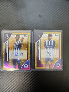 Topps Premier League Brighton duo - Gold Autos 22/50 & 04/50 Minteh O'Riley for sale on Ebay