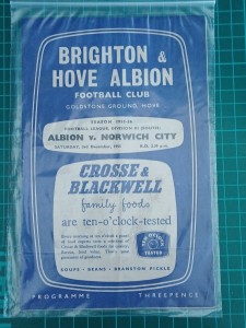 Brighton v Norwich City 1955 Football Programme 03/12/1955 Div 3S Goldstone for sale on Ebay